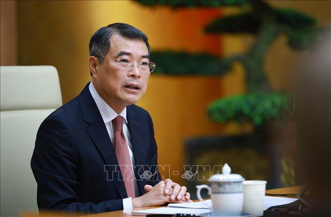 Thủ tướng Lê Minh Hưng phát biểu tại cuộc làm việc với Đoàn doanh nghiệp cấp cao Hội đồng Kinh doanh Hoa Kỳ - ASEAN (USABC). Ảnh: Dương Giang – TTXVN
