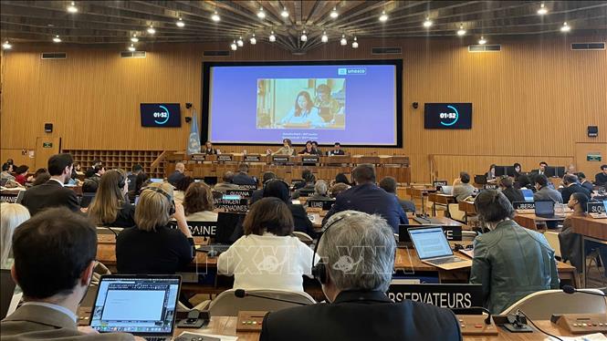 Toàn cảnh Kỳ họp lần thứ 224 Hội đồng chấp hành UNESCO tại Paris. Ảnh: TTXVN phát