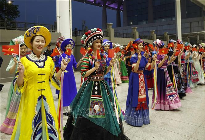 Lễ đón Tổng Bí thư, Chủ tịch nước Tô Lâm và Phu nhân tại Ga Nam Ninh Đông, thành phố Nam Ninh. Ảnh: Thống Nhất - TTXVN