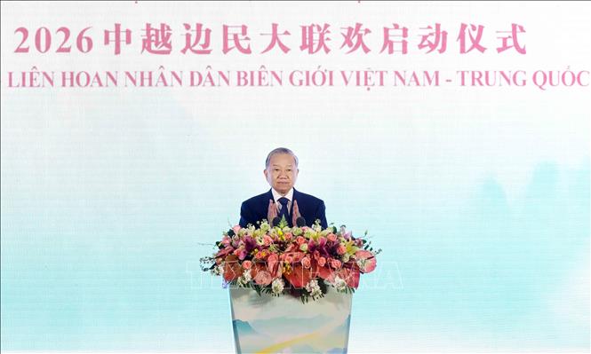 Party General Secretary and President To Lam speaks at the opening ceremony. VNA Photo: Thống Nhất