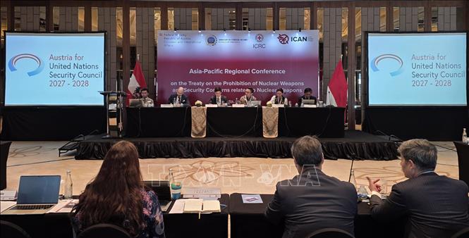 Hội nghị khu vực về Tác động Nhân đạo của Vũ khí Hạt nhân tại Jakarta. Ảnh: Minh Thái - Phóng viên TTXVN tại Indonesia.