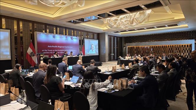 Hội nghị khu vực về Tác động Nhân đạo của Vũ khí Hạt nhân tại Jakarta. Ảnh: Minh Thái - Phóng viên TTXVN tại Indonesia.