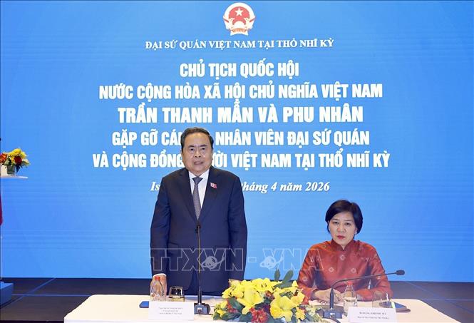 Chủ tịch Quốc hội Trần Thanh Mẫn phát biểu. Ảnh: Doãn Tấn - TTXVN
