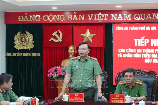 Đại tá Nguyễn Tiến Đạt, Phó Giám đốc Công an thành phố Hà Nội. Ảnh: Hùng Mạnh - TTXVN.
