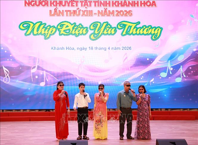 Cung Văn hóa thiếu nhi tỉnh tổ chức Liên hoan văn nghệ người khuyết tật tỉnh Khánh Hòa lần thứ 13 năm 2026 với chủ đề “Nhịp điệu yêu thương” nhân  Ngày Người khuyết tật Việt Nam 18/4. Ảnh: Phan Sáu - TTXVN
