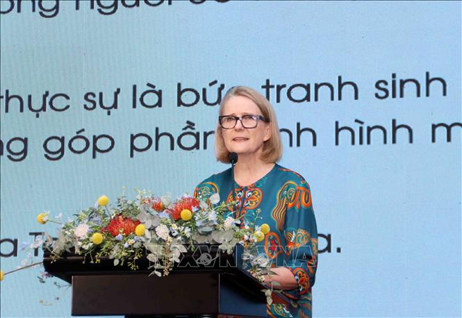 Bà Sarah Hooper, Tổng Lãnh sự Australia tại Thành phố Hồ Chí Minh phát biểu tại Đêm Gala Hương vị Úc 2026. Ảnh: Xuân Khu-TTXVN