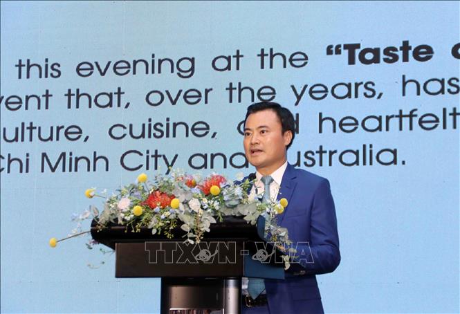 Ông Bùi Xuân Cường, Phó Chủ tịch UBND Thành phố Hồ Chí Minh phát biểu tại Đêm Gala Hương vị Úc 2026. Ảnh: Xuân Khu-TTXVN
