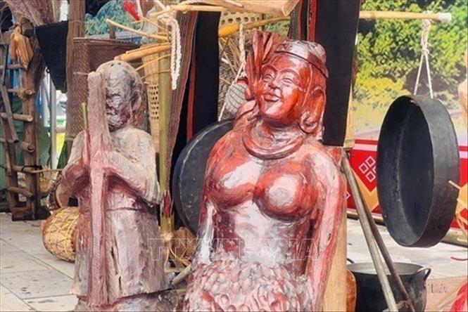 Không gian văn hóa của người Vân Kiều, tỉnh Quảng Trị trong Ngày hội Văn hóa các dân tộc Việt Nam tại tỉnh Quảng Trị năm 2024. Ảnh: Nguyên Linh - TTXVN