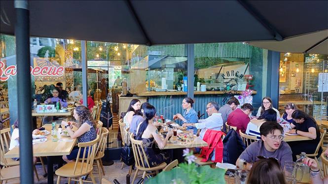 Một nhà hàng tại trung tâm thủ đô Mexico City, Mexico. Ảnh: Phi Hùng - PV TTXVN tại Mexico