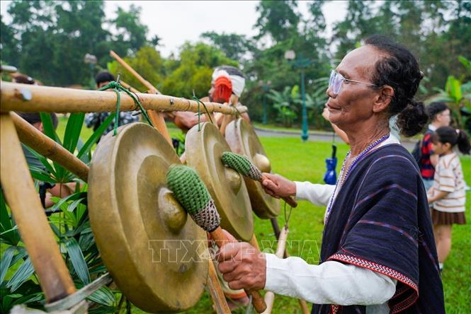 Lễ cúng mừng lúa mới - lễ thức quan trọng trong đời sống tâm linh, văn hóa cộng đồng bào Chu Ru của tỉnh Lâm Đồng. Ảnh: Khánh Hoà - TTXVN