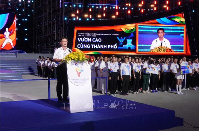 Ông Nguyễn Mạnh Cường, Phó Chủ tịch UBND Thành phố Hồ Chí Minh phát biểu khai mạc Đại hội. Ảnh: Trung Tuyến - TTXVN