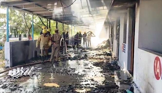 Hiện trường vụ nổ nhà máy pháo hoa tại Virudhunagar, Tamil Nadu, Ấn Độ, ngày 19/4/2026. Ảnh: ANI/TTXVN