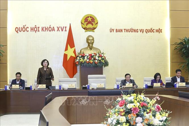 Phó chủ tịch Quốc hội Nguyễn Thị Hồng phát biểu. Ảnh: Doãn Tấn - TTXVN