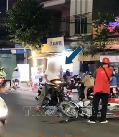 Hiện trường vụ va chạm giao thông và người đàn ông đã hung hãn cự cãi rồi điều khiển xe bỏ đi trước khi Công an phường Long Hoa đến gây bức xúc dư luận. Ảnh: TTXVN phát