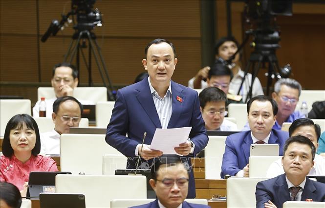 Đại biểu Quốc hội TP Hải Phòng Nguyễn Ngọc Sơn phát biểu. Ảnh: Doãn Tấn - TTXVN