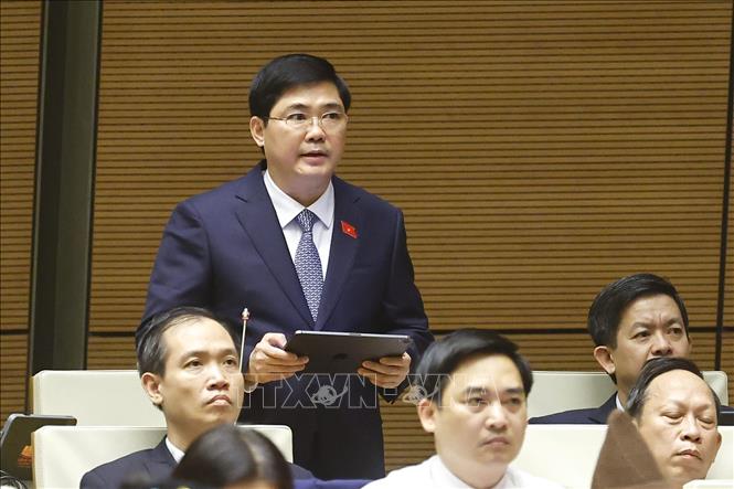 Đại biểu Quốc hội TP Cần Thơ Nguyễn Tuấn Anh phát biểu. Ảnh: Doãn Tấn - TTXVN
