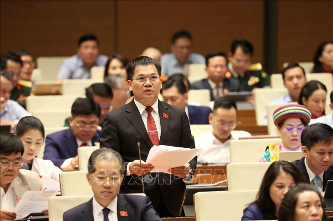 Đại biểu Quốc hội tỉnh Lâm Đồng Dương Khắc Mai phát biểu. Ảnh: An Đăng - TTXVN