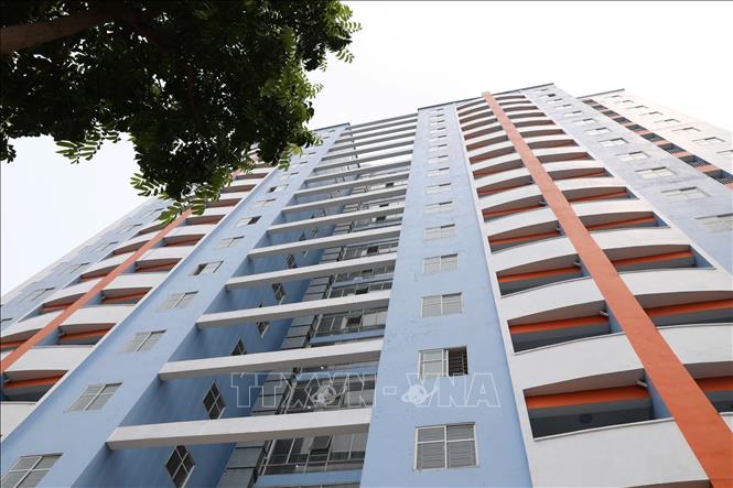 Khu tái định cư CT1 Đền Lừ cho các hộ dân trong diện tái định cư của  Dự án mở rộng đường Tam Trinh. Ảnh: Quốc Lũy - TTXVN