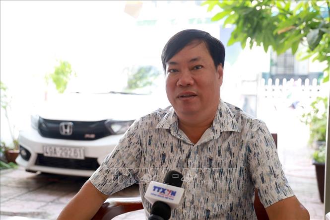 Ông Phạm Ngọc Phương (cử tri phường Tây Nha Trang, tỉnh Khánh Hòa) trả lời phỏng vấn TTXVN. Ảnh: Xuân Triệu - TTXVN