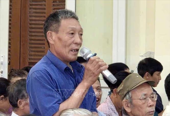 Đại diện các hộ dân phát biểu tại hội nghị. Ảnh: TTXVN phát