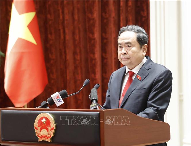 Chủ tịch Quốc hội Trần Thanh Mẫn phát biểu. Ảnh: Thống Nhất - TTXVN