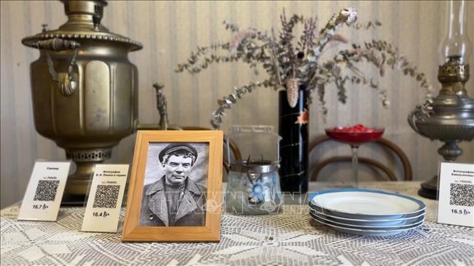 Chân dung Lenin khi người cải trang thành nông dân tại Lều cỏ. Ảnh: Tâm Hằng, phóng viên TTXVN tại LB Nga