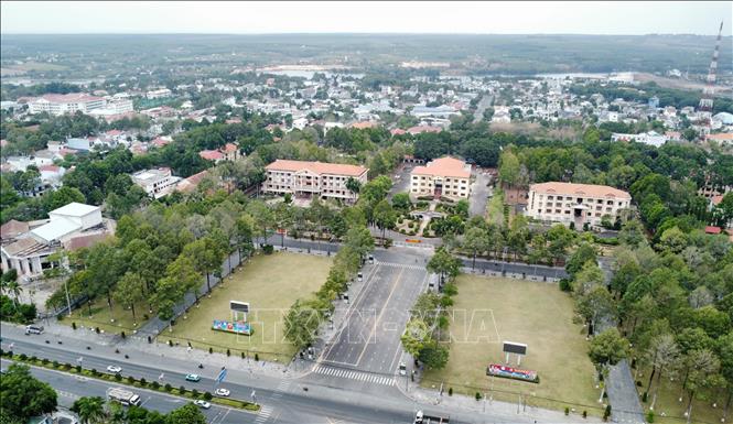 Toàn cảnh trung tâm hành chính phường Bình Phước (tỉnh Bình Phước cũ). Ảnh: Đậu Tất Thành - TTXVN