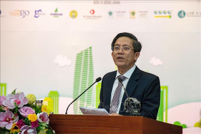 Phó Chủ tịch UBND thành phố Đà Nẵng Trần Nam Hưng phát biểu tại Hội thảo. Ảnh: Khoa Chương - TTXVN