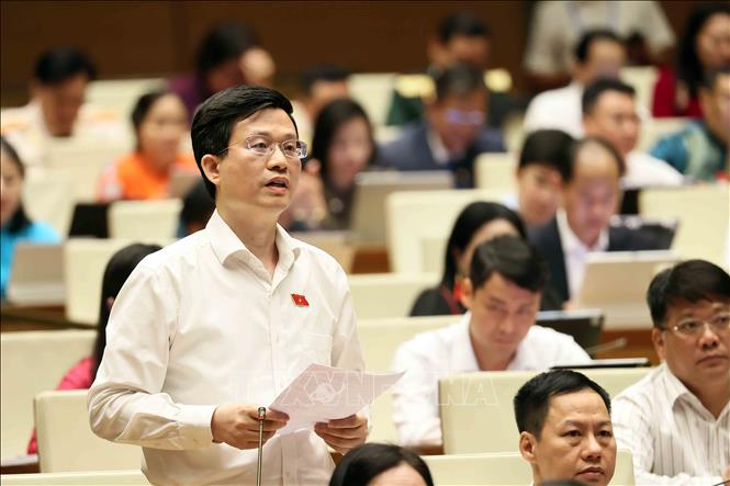 Đại biểu Quốc hội tỉnh Đắk Lắk Đỗ Chí Nghĩa phát biểu. Ảnh: An Đăng - TTXVN