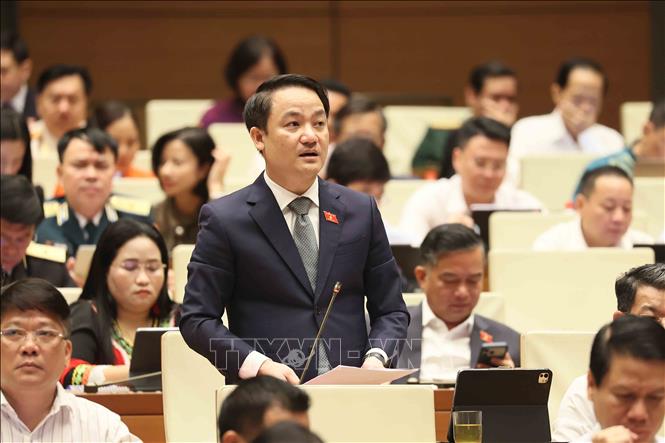 Đại biểu Quốc hội tỉnh Ninh Bình Lê Văn Thế phát biểu. Ảnh: An Đăng - TTXVN