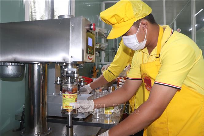 Ứng dụng công nghệ trong sản xuất chế biến thực phẩm. Ảnh: Tuấn Phi - TTXVN