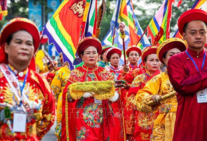 Đạo ngự Quan Thánh trong đoàn rước Mẫu. Ảnh: Vân Chi/TTXVN phát
