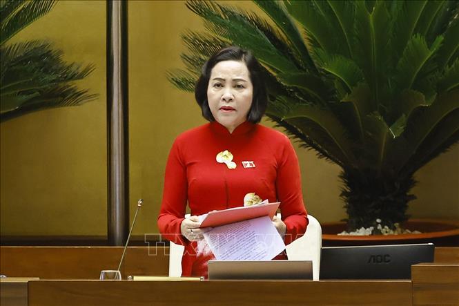 Phó Chủ tịch Quốc hội Nguyễn Thị Thanh điều hành phiên họp. Ảnh: Doãn Tấn - TTXVN