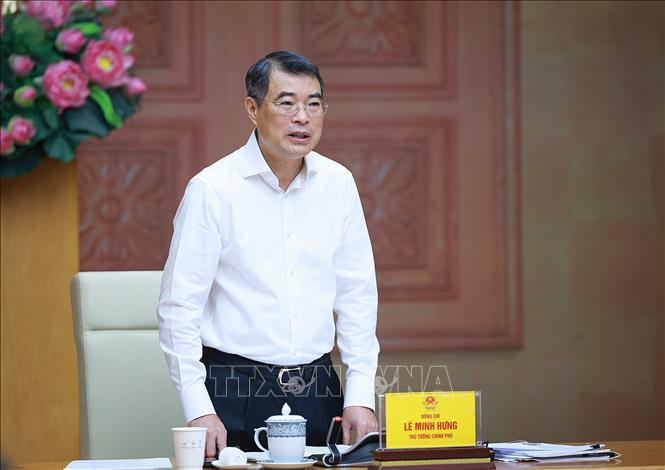 Thủ tướng Lê Minh Hưng chủ trì làm việc với lãnh đạo Bộ Khoa học và Công nghệ về thúc đẩy phát triển khoa học, công nghệ, đổi mới sáng tạo và chuyển đổi số. Ảnh: Dương Giang-TTXVN