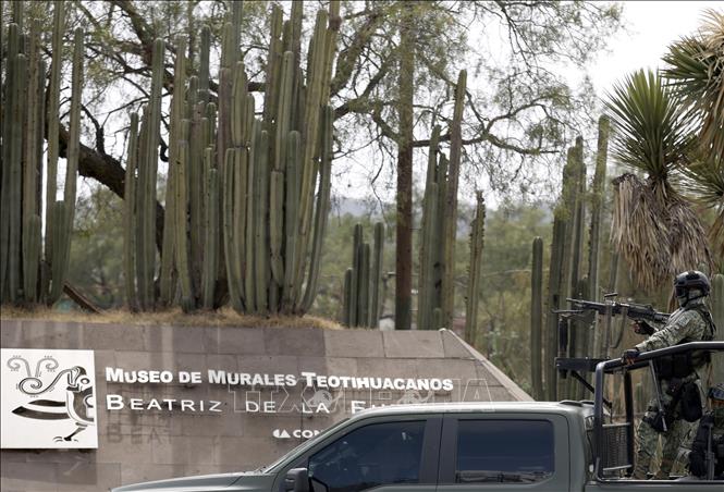 Hiện trường vụ xả súng tại khu khảo cổ Teotihuacan ở Mexico ngày 20/4/2026. Ảnh: THX/TTXVN