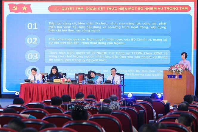 Phiên chính thức Đại hội đại biểu Liên chi hội Nhà báo TTXVN nhiệm kỳ 2026 - 2031. Ảnh: Lê Đông - TTXVN
