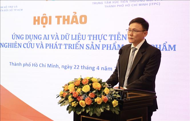 Ông Lê Anh Hoàng, Phó Giám đốc ITPC phát biểu tại hội thảo. Ảnh: Xuân Anh -TTXVN 