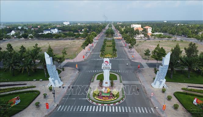 Trung tâm Trung tâm hành chính xã Tân Khai, 1 trong 10 xã vừa được HĐND tỉnh Đồng Nai thông qua nghị quyết tán thành chủ trương thành lập các phường của tỉnh. Ảnh: Đậu Tất Thành - TTXVN