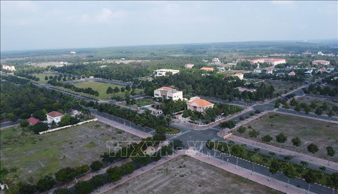 Toàn cảnh khu vực trung tâm Trung tâm hành chính xã Tân Khai, 1 trong 10 xã vừa được HĐND tỉnh Đồng Nai thông qua nghị quyết tán thành chủ trương thành lập các phường của tỉnh. Ảnh: Đậu Tất Thành - TTXVN