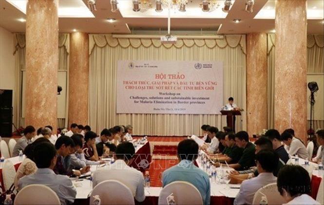 Ngày 18/4/2019, tại thành phố Buôn Ma Thuột (Đắk Lắk), Bộ Y tế tổ chức Hội thảo “Thách thức, giải pháp và đầu tư bền vững cho loại trừ sốt rét các tỉnh biên giới”. Ảnh: Tuấn Anh - TTXVN
