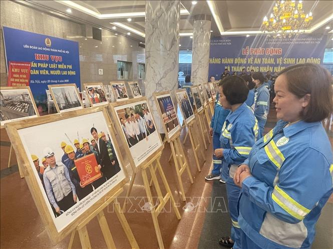 Lễ phát động Tháng hành động về An toàn, vệ sinh lao động và Tháng Công nhân năm 2026 thu hút đông đảo người lao động tham dự. Ảnh: Hùng Mạnh - TTXVN.