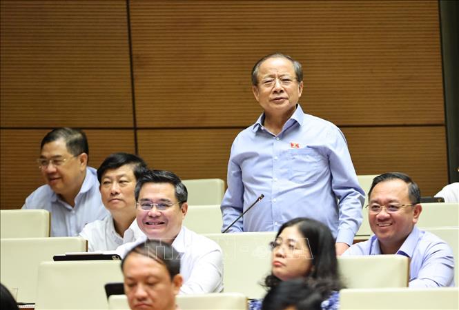 Đại biểu Quốc hội Thành phố Hồ Chí Minh Nguyễn Văn Thân phát biểu. Ảnh: Minh Đức - TTXVN