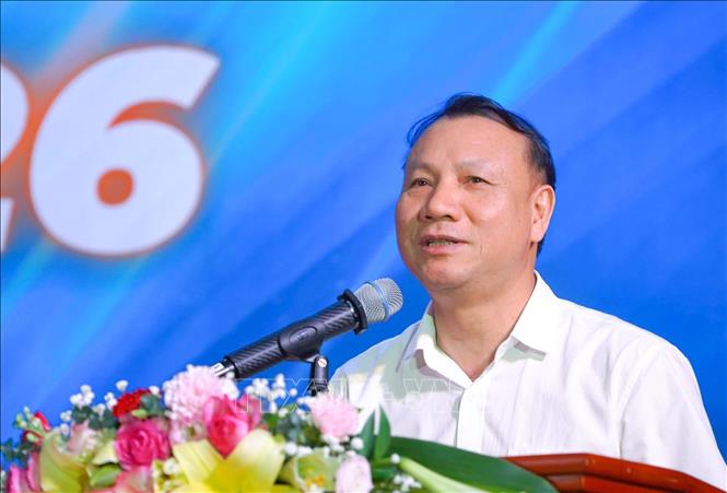 PGS.TS Nguyễn Đức Sơn, Hiệu trưởng Trường Đại học Sư phạm Hà Nội phát biểu. Ảnh: Thanh Tùng - TTXVN