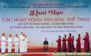 Hát Xoan phục vụ du khách dịp Lễ hội Đền Hùng 2026