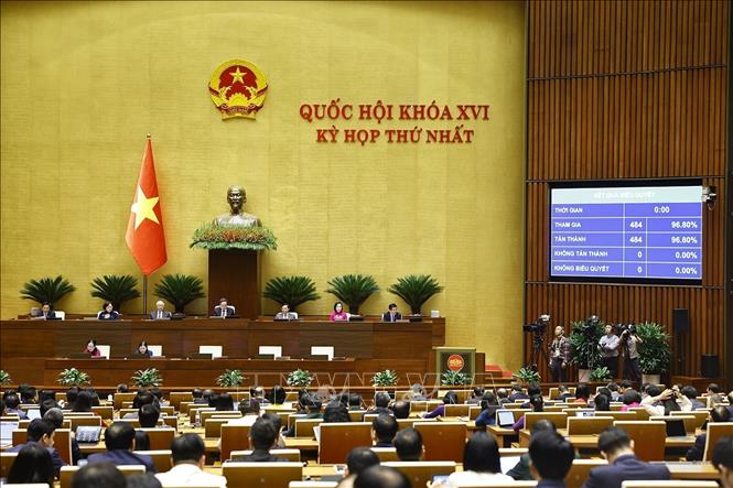 Quốc hội biểu quyết thông qua Nghị quyết về thành lập Đoàn giám sát chuyên đề của Quốc hội năm 2027. Ảnh: Doãn Tấn - TTXVN
