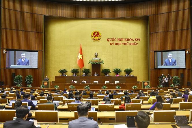 Bộ trưởng Tài chính Ngô Văn Tuấn, thừa ủy quyền của Thủ tướng Chính phủ trình bày Báo cáo giải trình, tiếp thu, chỉnh lý dự thảo Nghị quyết về phê chuẩn quyết toán ngân sách nhà nước năm 2024  phát biểu. Ảnh: Doãn Tấn - TTXVN