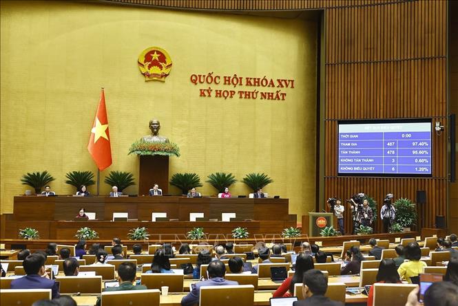 Quốc hội biểu quyết thông qua Nghị quyết về việc thành lập thành phố Đồng Nai trực thuộc Trung ương. Ảnh: Doãn Tấn - TTXVN
