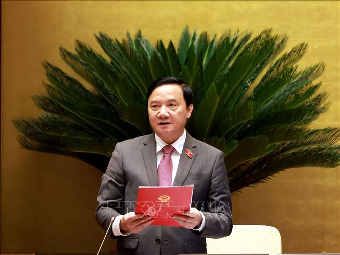 Phó Chủ tịch Quốc hội Nguyễn Khắc Định phát biểu. Ảnh: Tuấn Anh - TTXVN