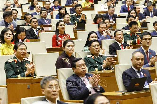 Đại biểu Quốc hội dự dự bế mạc kỳ họp. Ảnh: Doãn Tấn - TTXVN