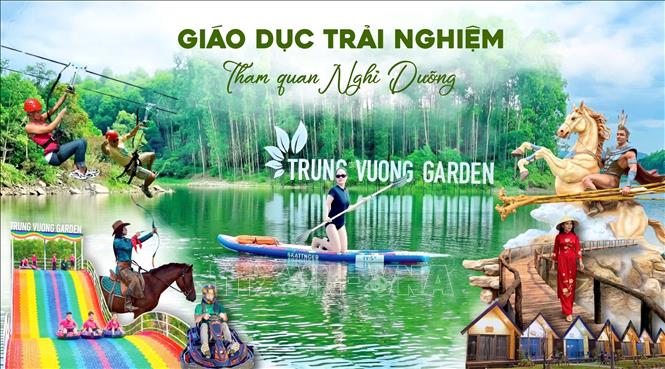 Phối cảnh Khu tham quan Trưng Vương Garden (xã Cồn Tiên, Quảng Trị) lôi cuốn du khách với nhiều sản phẩm du lịch mới, hấp dẫn. Ảnh: TTXVN phát